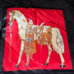 Mon Petite Cheval Mexican 90cm Hermes Paris Scarf Black Red